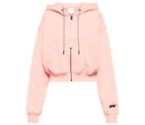 X Reebok Cropped-Kapuzenjacke aus Baumwolle