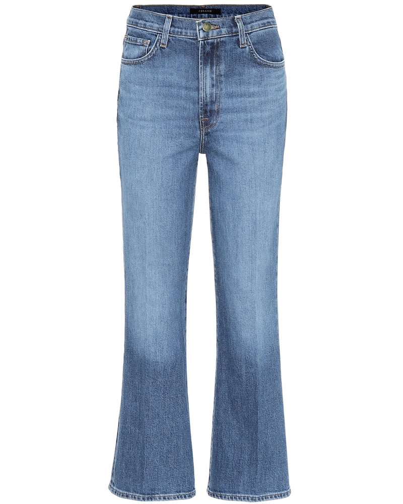 Damen Bekleidung Jeans Bootcut Jeans J Brand Denim High-Rise Bootcut Jeans Franky in Schwarz 