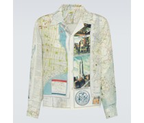 Bode Hemd New York City Map aus Seide