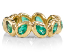 Octavia Elizabeth Ring Nesting Gem aus 18kt Gelbgold mit Smaragden