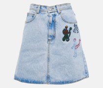 Marni Bestickter High-Rise-Jeansrock