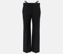Gucci Gerade Hose aus Mohair und Wolle