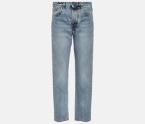 Mid-Rise Straight Jeans Twisted Seam