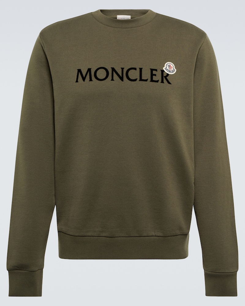 Training Moncler Sweatshirt Aus Baumwolle Mit Logo in Schwarz für Herren und Fitnesskleidung Sweatshirts Herren Bekleidung Sport- 