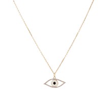 Halskette Eye of Protection aus 14kt Gelbgold und Emaille mit Diamanten
