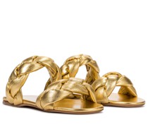 Sandalen aus Metallic-Leder