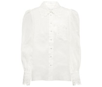 Bluse Clover aus Leinen mit Lochspitze