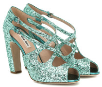 Miu Miu Peeptoe-Sandalen aus Glitter