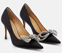 Mach & Mach Verzierte Pumps Double Bow aus Satin