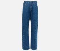 High-Rise Straight Jeans All Over Moon