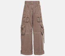 Mid-Rise-Cargohose aus Baumwoll-Twill