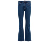 See By Chloe Mid-Rise Flared Cropped Jeans