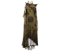 Marine Serre Bedrucktes Midikleid aus Crepe