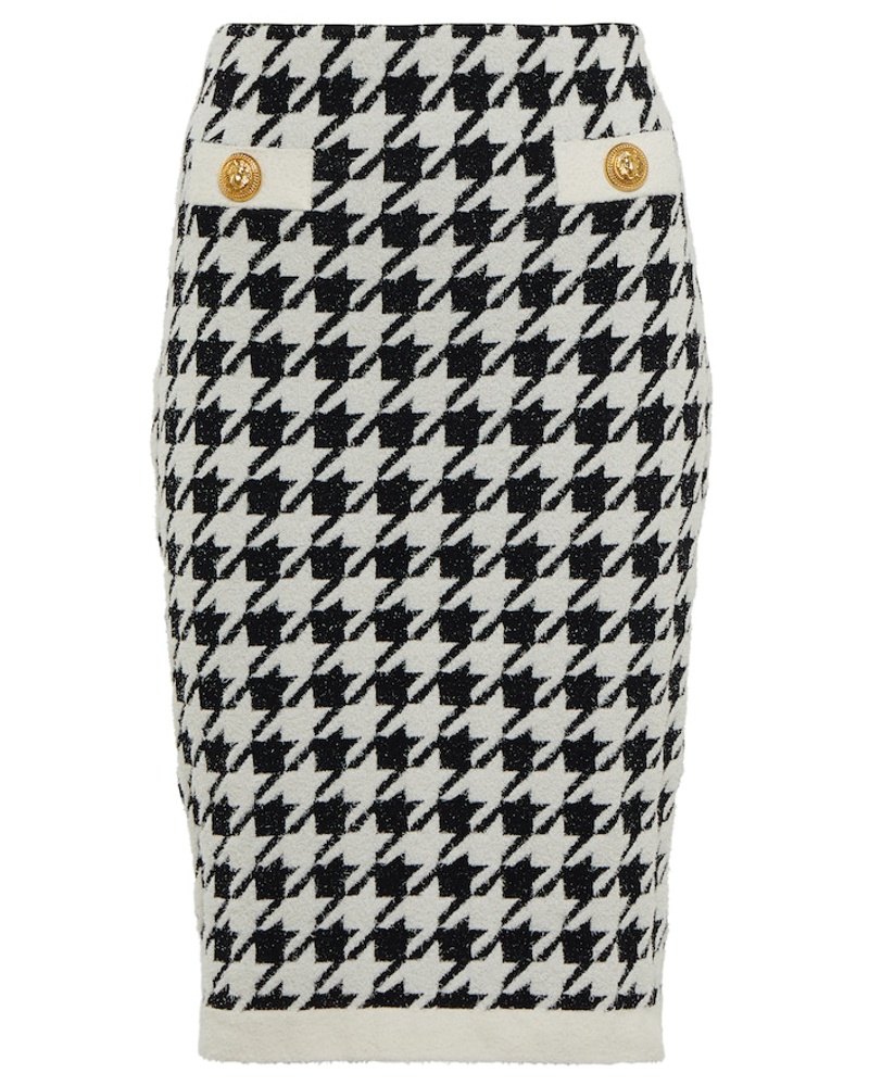 Balmain Damen Balmain Midirock aus Tweed