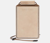 Brunello Cucinelli Smartphone-Huelle aus Veloursleder