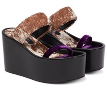 Dries Van Noten Plateausandalen aus Samt