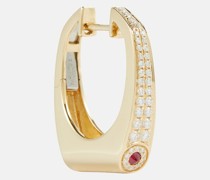 Rainbow K Einzelner Ohrring Nano Grace aus 14kt Gelbgold mit Diamanten und Rubin