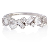 Ring Amalfi aus 14kt Weissgold mit Diamanten und Topasen