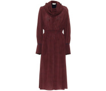 Fendi Kariertes Midikleid aus Seide