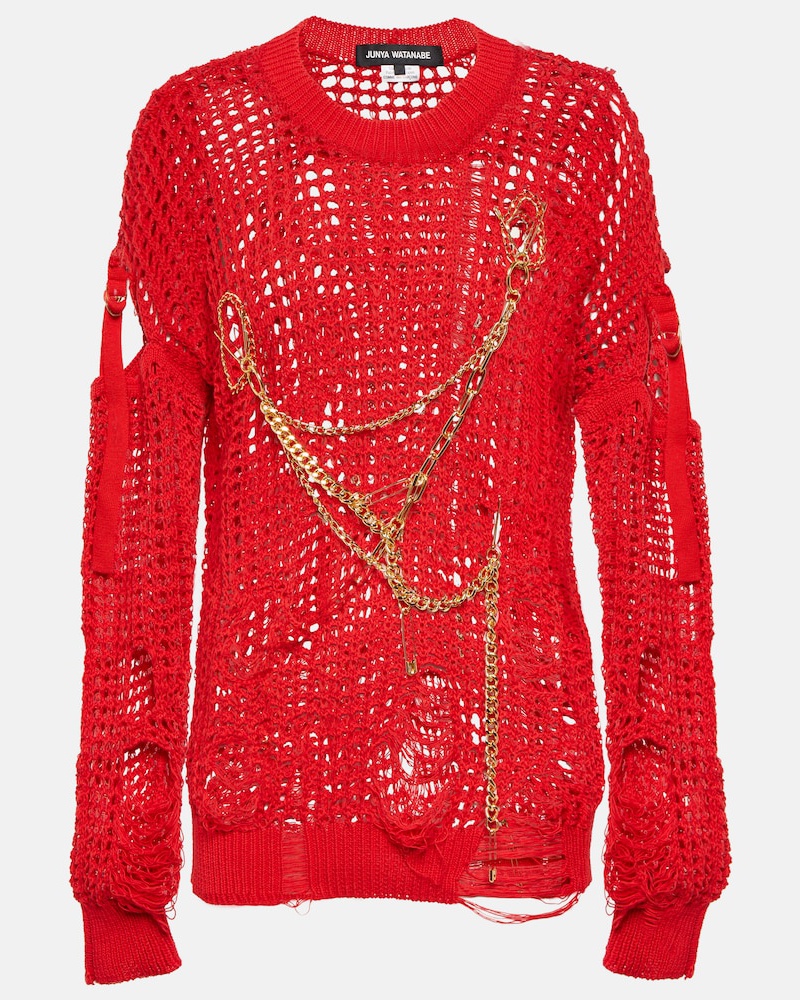 Junya Watanabe Damen Junya Watanabe Verzierter Pullover Junya Watanabe Damen Junya Watanabe Verzierter Pullover