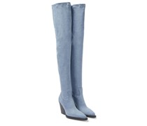 Overknee-Stiefel aus Denim