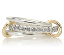 Spinelli Kilcollin Ring Petuina aus Sterlingsilber und 18kt Gelbgold mit Diamanten