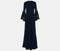 Bestickte Robe aus einem Seidengemisch