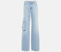 Off-White High-Rise Wide-Leg Jeans Toybox