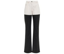 Peter Do Zweifarbige High-Rise Straight Jeans