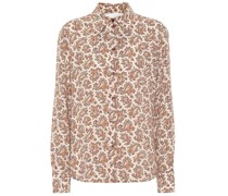 Bedruckte Bluse aus Crêpe de Chine