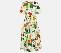 Oscar de la Renta Midikleid Nasturtium aus Popeline