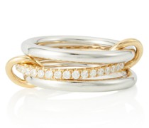 Ring Libra aus 18kt Gelbgold und Sterlingsilber mit Diamanten