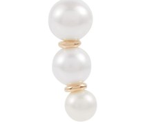 Einzelner Ohrring Trois Perles aus 14kt Gelbgold mit Perlen