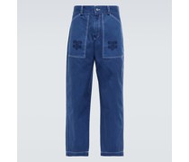 Bestickte Straight Jeans
