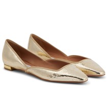 Aquazzura Ballerinas Maia aus Metallic-Leder