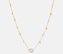 Halskette Interlocking G aus 18kt Gelbgold mit Diamanten
