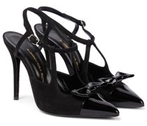Alessandra Rich Pumps aus Veloursleder und Lackleder