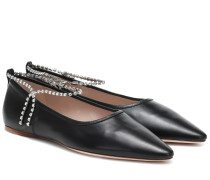 Verzierte Ballerinas aus Leder