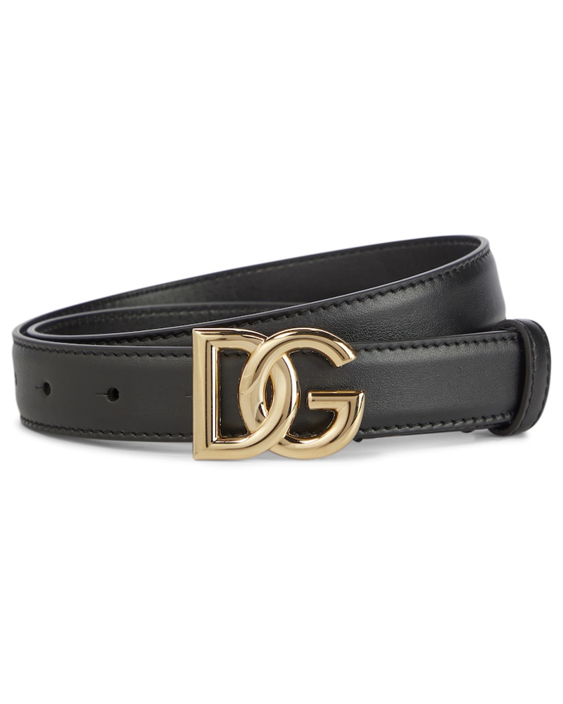 Dolce & Gabbana Leder Gürtel mit DG-Schnalle in Schwarz Damen Accessoires Gürtel 