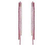 Ohrringe Triple Thread aus 18kt Rosegold mit Rubinen, rosafarbenen Saphiren und Diamanten