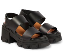 Plateausandalen aus Leder