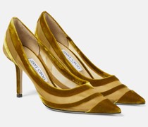 Pumps Love 85 aus Samt und Mesh