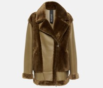 Jacke aus Leder und Shearling