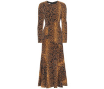 Dries Van Noten Bedrucktes Midikleid aus Wolle