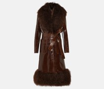 Dodo Bar Or Mantel aus Lackleder mit Shearling