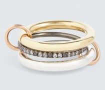 Spinelli Kilcollin Ring Libra aus Sterlingsilber, 18kt Gelb- und Rosegold mit Diamanten