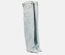 Balenciaga Overknee-Stiefel Falkon aus Denim