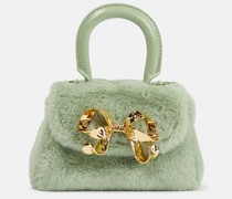 Tote The Bow Micro aus Faux Shearling