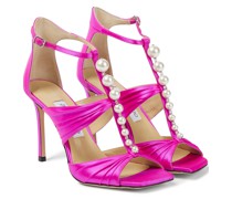 Jimmy Choo Verzierte Sandalen Aura aus Satin