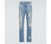 Mid-Rise Straight Jeans